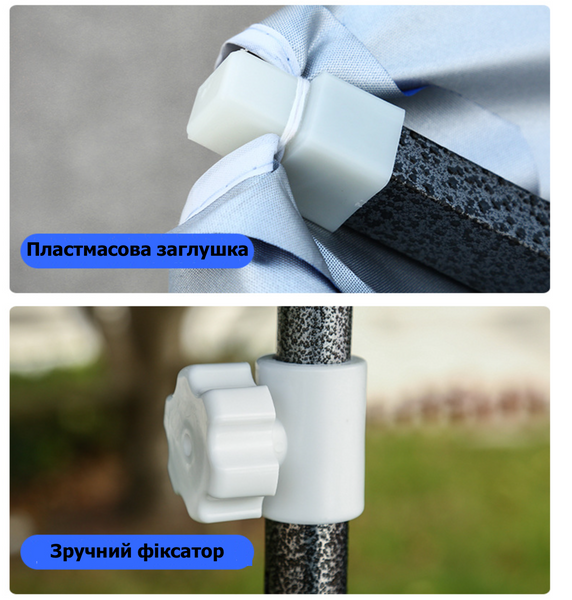 Купити парасольку для торгівлі 2х3 м прямокутну з напиленням посилену Зелену 2х3-Green-01 фото